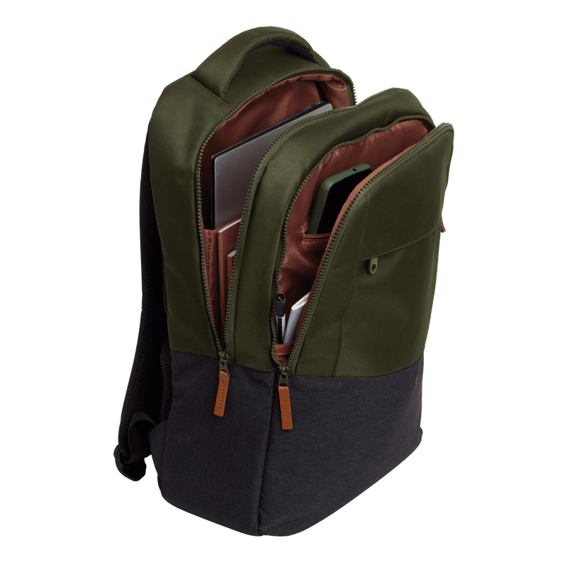 Rucsac laptop Trust Lisboa pentru laptop-uri cu diagonala de 16", material POM, RPET Polyester, RPET twill polyester, volum 23 L, verde