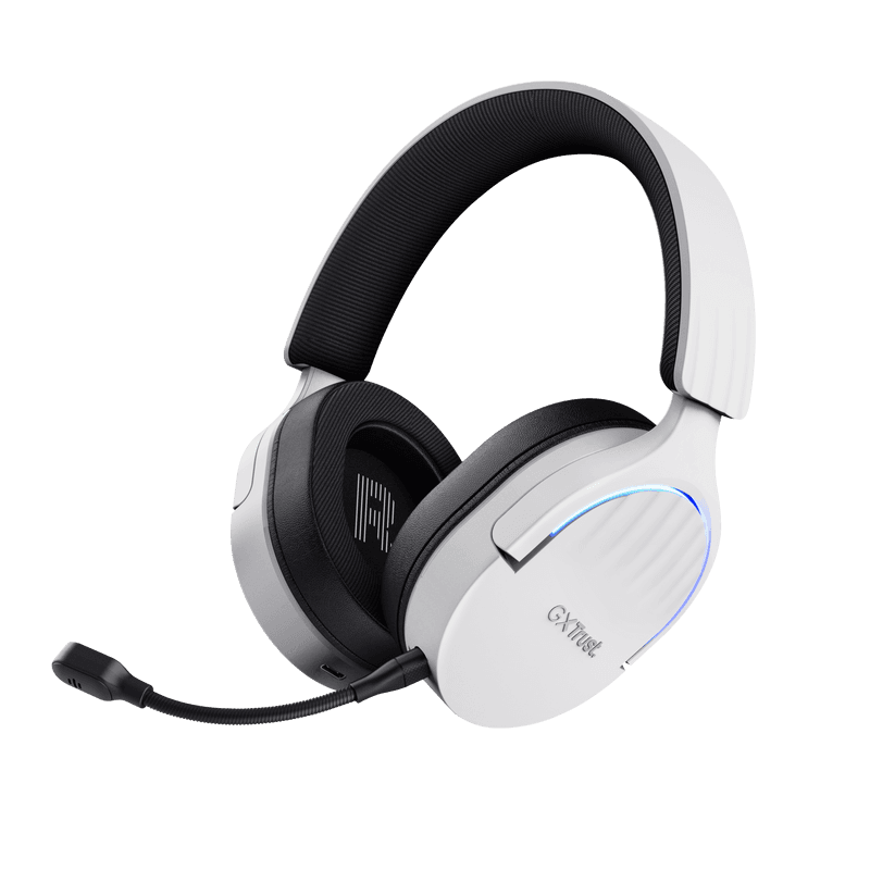Casti gaming Trust GXT 491W Fayzo wireless, conectivitate bluetooth, incarcare USB-c, frecventa de raspuns 20 Hz - 20.000 Hz, sensivitate 100 dB, alb