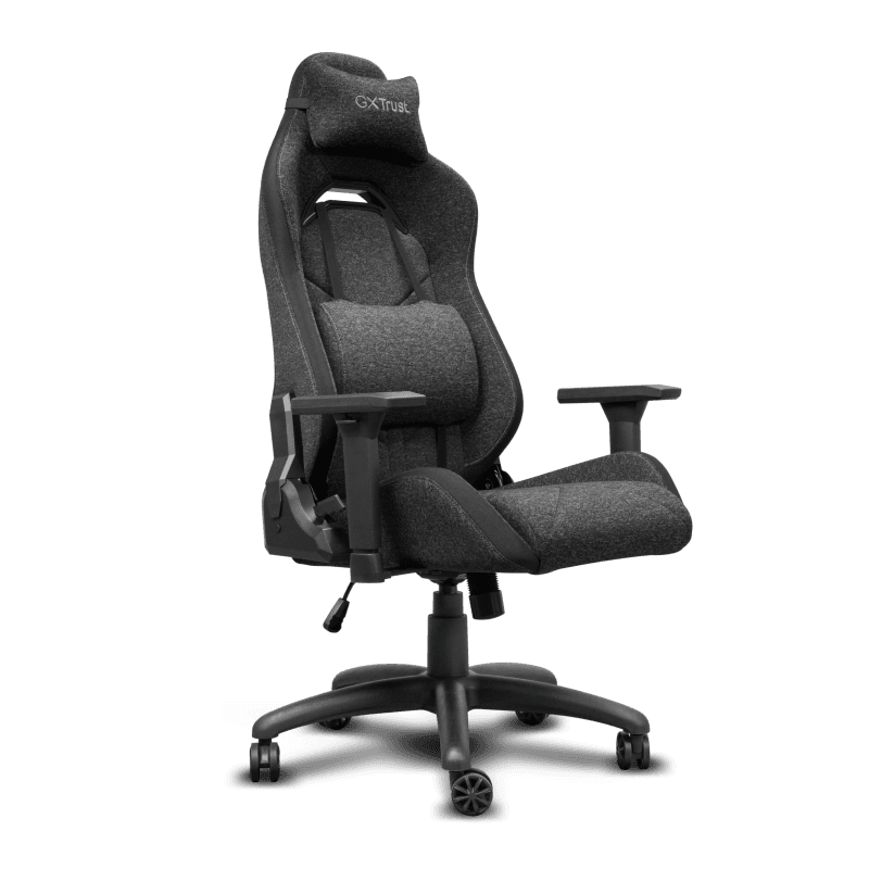 Scaun gaming Trust GXT 723 Ruya Comfortable, 5 roti, ridicare pe gaz clasa 4, adjustabil pe inaltime, material elastic fabric, greutate maxima suportata 150 kg, negru