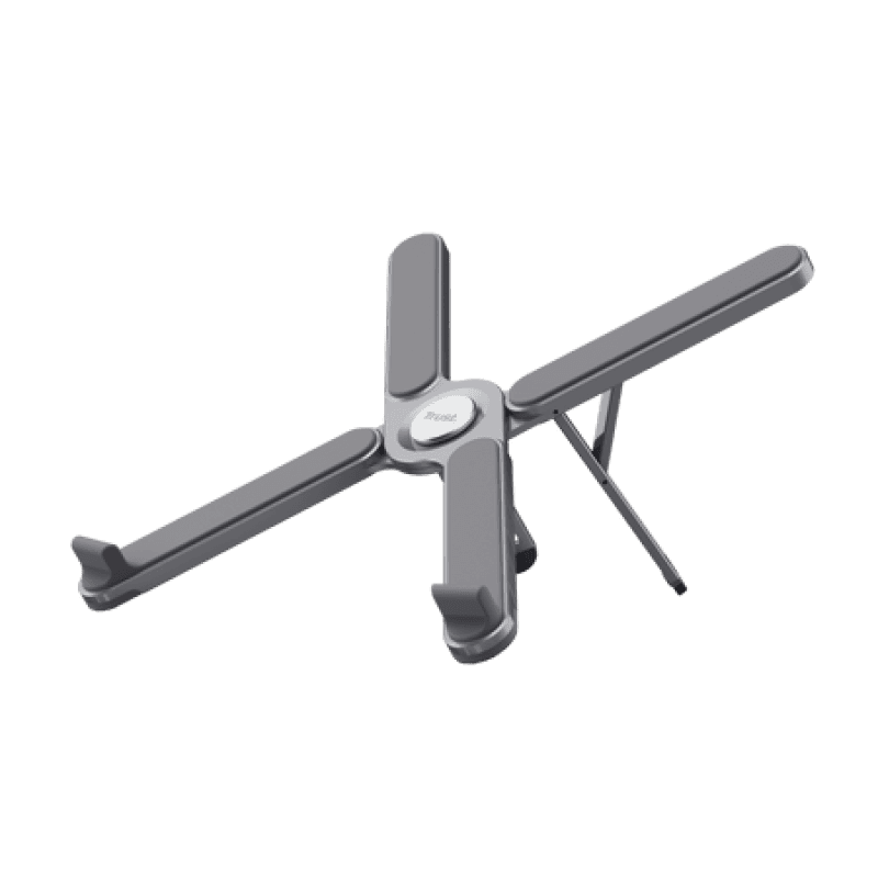 Stand laptop Trust Macy Foldable, ajustabil pe inaltime: 7 trepte, , dimensiune maxima laptop 17", greutate maxima suportata 20kg, material aluminiu