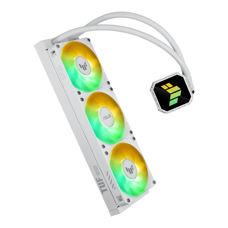 Cooler Procesor ASUS TUF GAMING LC III 360 ARGB ALB, marime radiator 397mm, 3x120mm, viteza ventilatoare 650-2600 RPM +/- 10%, Suport AMD: AM5 AM4, suport INTEL: LGA 1851/1700/1200