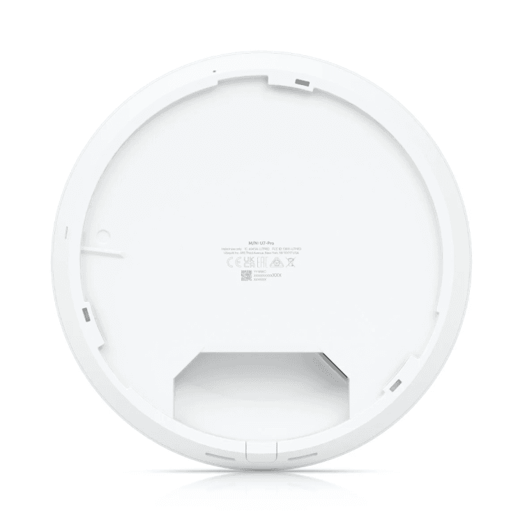 Ubiquiti U7-PRO WI-FI 7 Access Point, Dimensiuni: Ø206 x 46 mm, Polycarbonat, metal, Interfata: 1 x 1/2.5 GbE RJ45 port, Alimentare PoE+, Standarde wireless: 802.11a/b/g/n/ac/ax/be, 300+ clienti.
