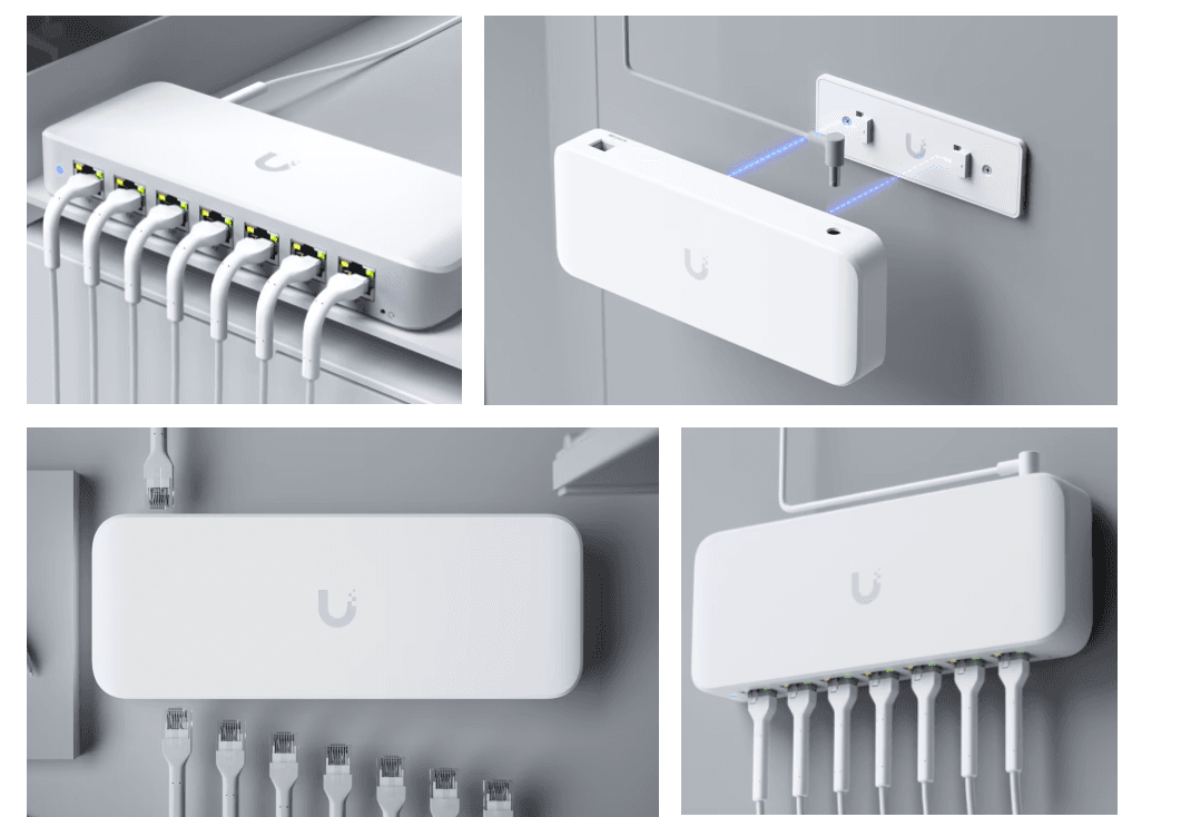 UBIQUITI 8 PORT GBE SWITC USW-ULTRA-210W, dimensiuni: 203 x 76 x 33 mm, Greutate: 320g, Interfata: 8 x 10/100/1000Mbps, 7 porturi POE, Capacitate Switch: 16Gbps, Buget POe 210W, adaptor POE 202W inclus.