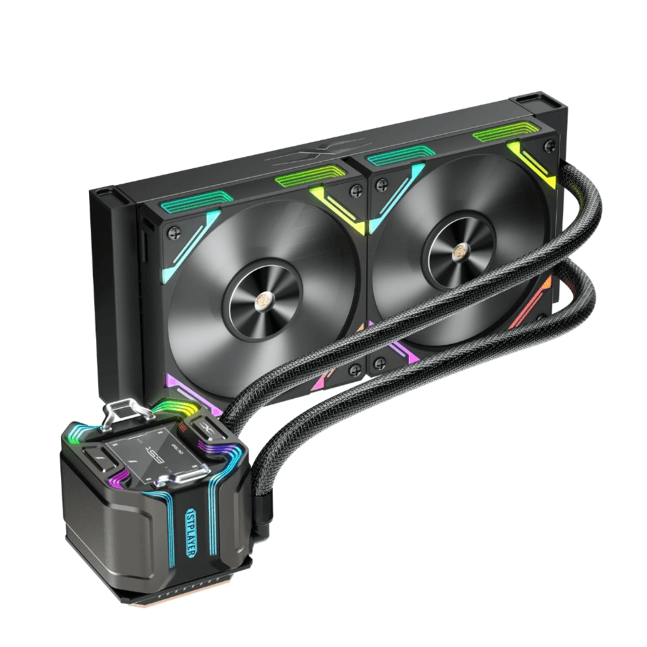 Cooler Procesor 1stPlayer X-Starship 240-bk, display IPS de 2,4 inches, aRGB, compatibil AMD/Intel, negru