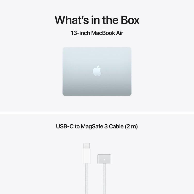 MacBook Air 13.6" Retina/Apple M5 (CPU 10-core, GPU 10-core, NeuralEngine16-core)/16GB/512GB - Sky Blue - US English KB (No Adapter)  - 2026 (CTO from MDHH4RO/A)