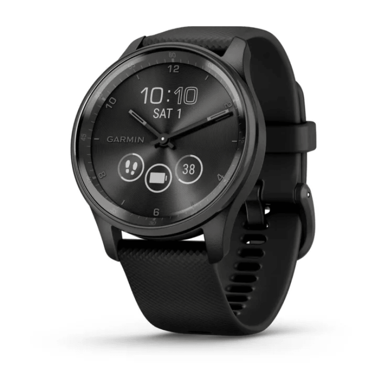 Ceas Garmin vivomove Trend WW, Silicone, dimensiune carcasa  40.4 x 40.4, autonomie 12h, dimensiune display 25.6 mm, negru
