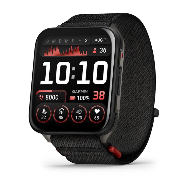 Garmin Venu X1. Display diagonal: 5.08 cm (2"), Display technology: AMOLED, Display resolution: 448 x 486 pixels, Touchscreen. Wi-Fi. GPS (satellite). Weight: 34 g. Band material: Silicone, Band colour: Black