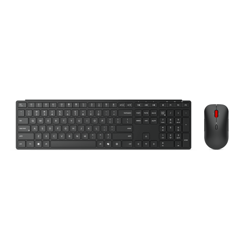 Set tastatura si mouse Lenovo Multi-Mode Pro Combo, Bluetooth 5.3, 2,4 GHz, negru
