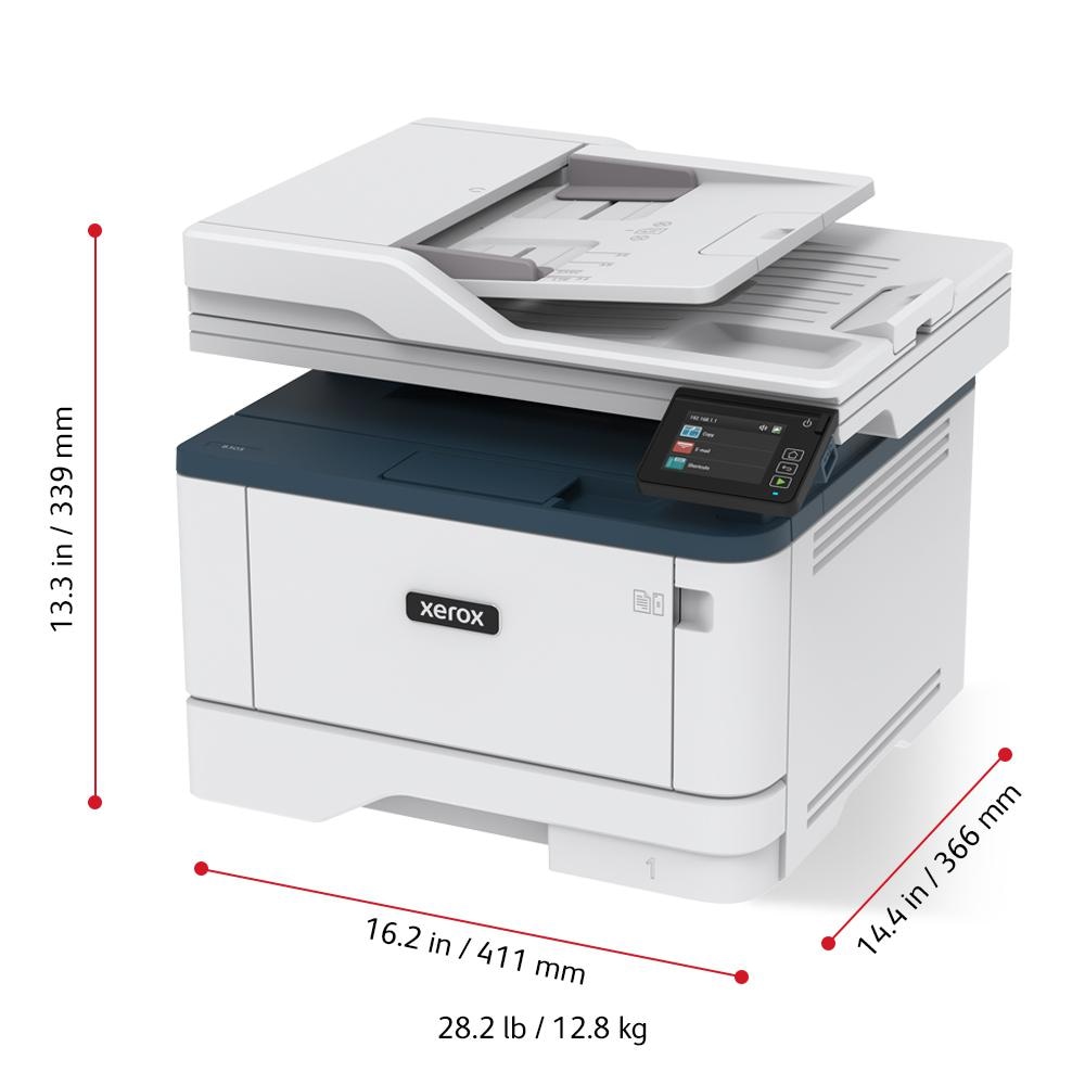 Multifunctional laser mono Xerox Workcentre B315V_DNI, (Tiparire, Copiere, Scanare, Fax),Dimensiune: A4, Viteza: 42 ppm letter/40 ppm A4 Rezolutie: 600X600 dpi, Procesor: 1 Ghz, Memorie: 512mb, Alimentare cu hartie standard: 250 coli, DADF, Limbaje de imprimare: PCL 5/6, PostScript 3, Interfata