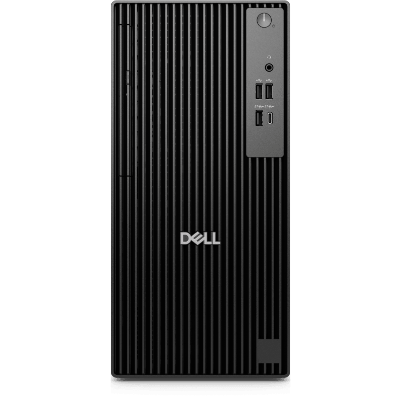 Dell Pro Tower (QCT1250), desktop tower chassis with TPM, 180W Bronze PSU, ENERGY STAR Qualified, EPEAT Silver with Climate+, Intel Core i3-14100 processor (4 cores, up to 4.7 GHz), Integrated Graphics, 8GB: 1 x 8 GB, DDR5, up to 4800 MT/s, non-ECC, 512GB SSD, 8x DVD+/-RW 9.5mm Slimline optical