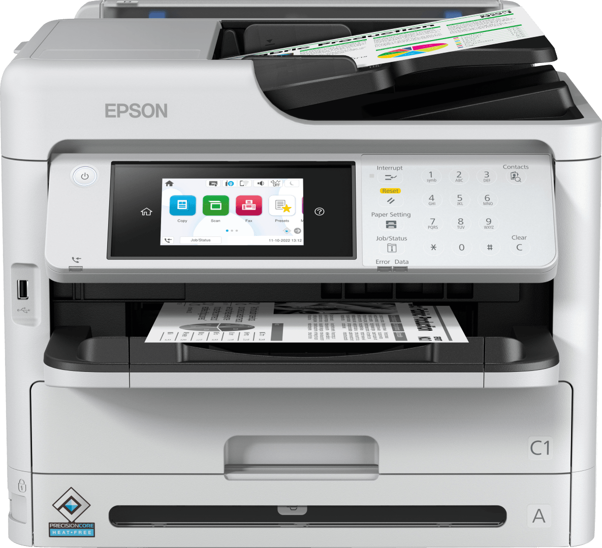 Multifunctional Epson mono Inkjet WF-M5899DWF ( Print, Copy, Scan, FAX), Dimensiune: A4, Viteza printare: 34ppm, Duplex, Rezolutie printare: 1.200 x 2.400 DPI, Scanner CIS, Scanare: 30Ipm, Rezolutie scanare: 1.200 DPI x 2.400 DPI, Scanare catre: Email, FTP, USB, Computer, Format scanare: BMP, JPEG