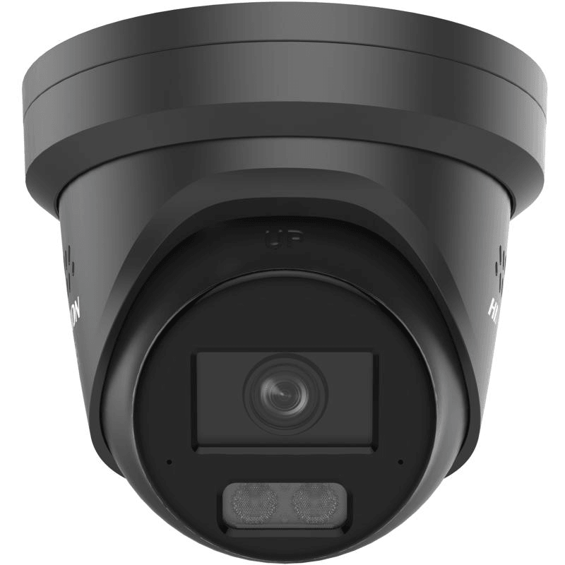 Camera de supraveghere IP Turret 8MP Smart Hybrid Light with ColorVu Hikvision DS-2CD2387G3-LIS2UY/SL(2.8MM)/BK, lentila fixa 2.8mm, iluminare min: Color: 0.0008 Lux @ (F1.0, AGC ON),0 Lux cu IR 30m, microfon incorporat, difuzor incorporat, interfata audio: 1/1, alarma: 1/1, slot card de memorie