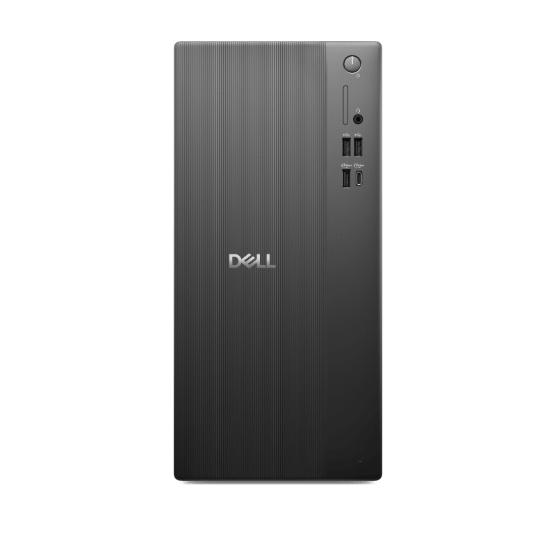 Desktop Dell Tower ECT1250, 180W Chassis, Intel(R) Core(TM) Ultra 7-265 processor (20 Cores, 30MB Total Cache, 2.4GHz), Intel(R) UHD Graphics, 16GB, 1x16GB, DDR5, 5600MT/s, 1TB M.2 PCIe NVMe Solid State Drive, No Optical Drive, 3.0 SD Card Reader, MediaTek Wi-Fi 6 MT7920, 2x2, 802.11ax, MU-MIMO
