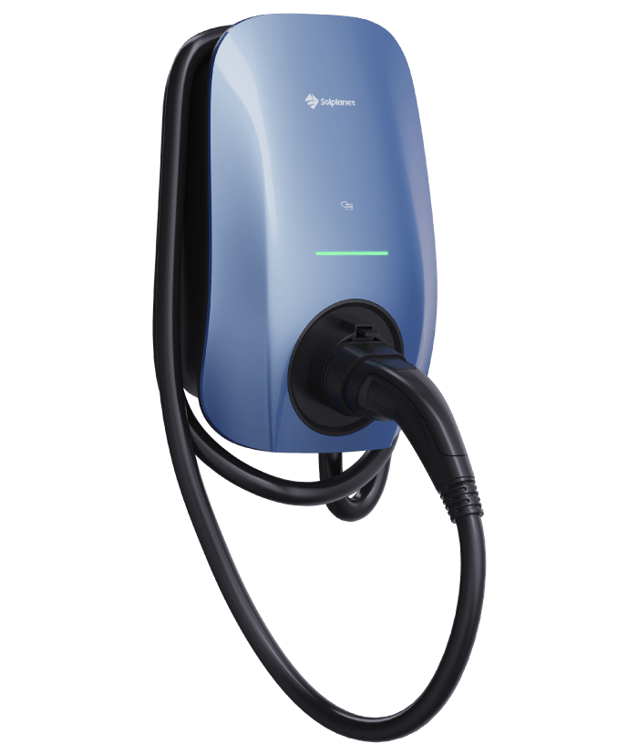 Solplanet EV Charger 7.4kW, RFID/NFC, WIFI+Bluethooth+RS485, Morandi Blue, 5M Cable+ETH