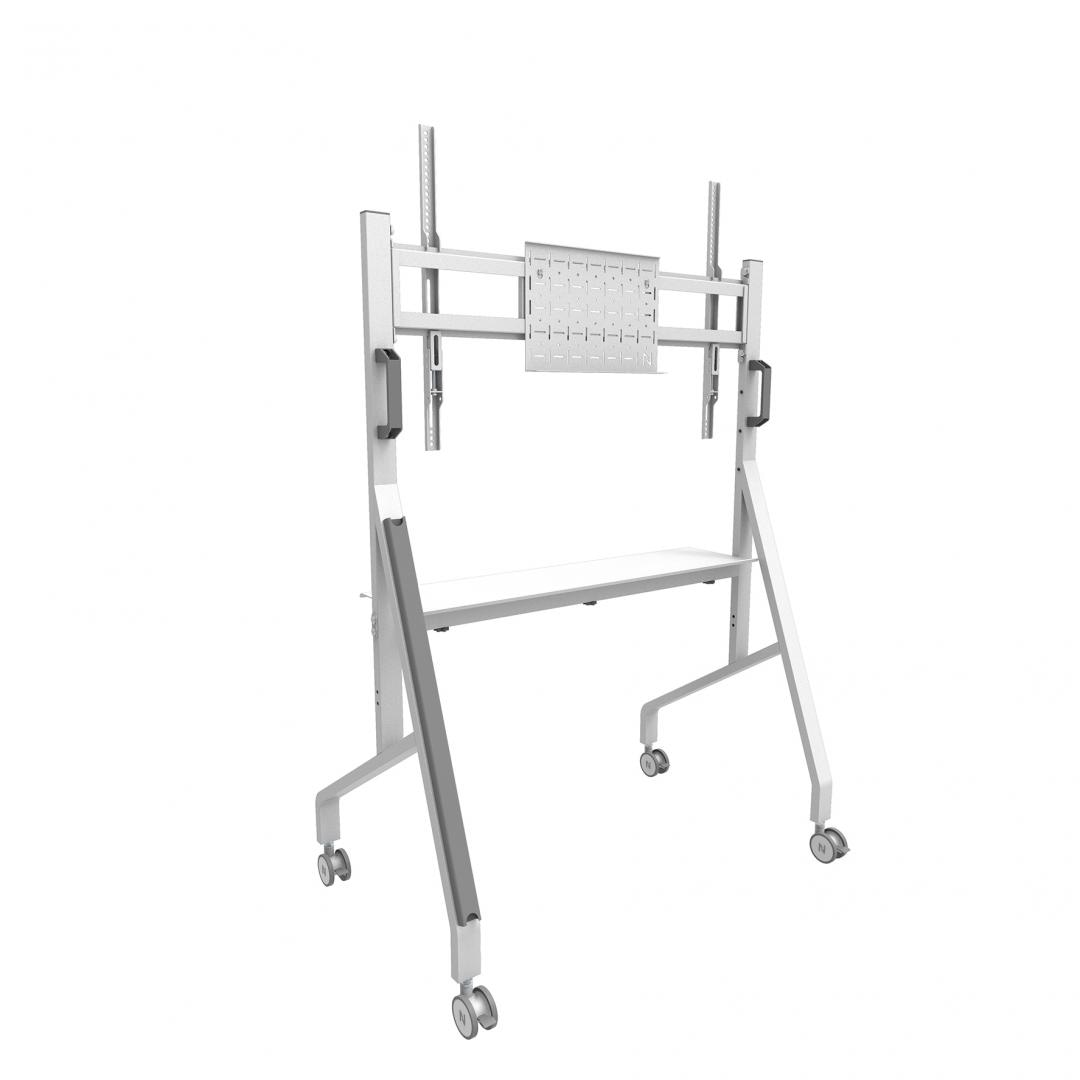 Stand mobil de podea Neomounts 55"-86" 76kg VESA 100x100 - 900x600 alb