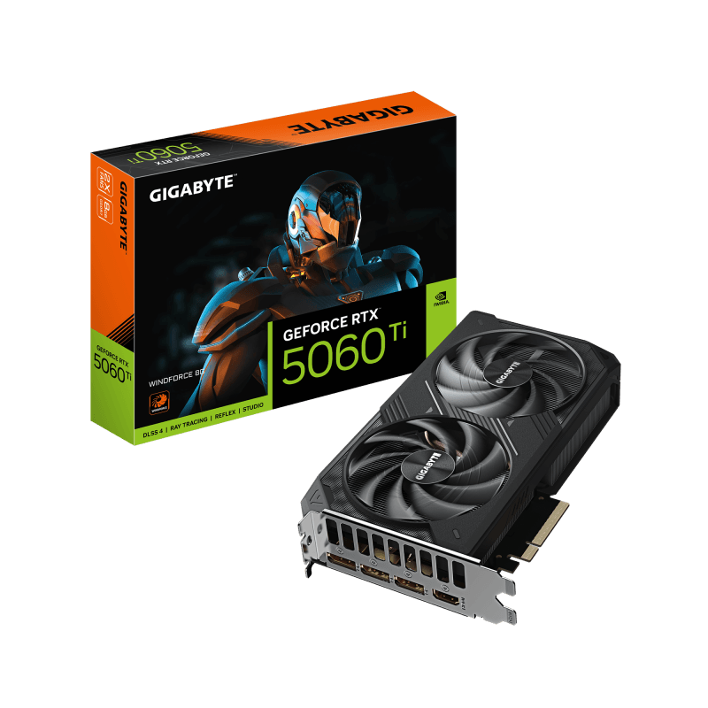 Placa Video GIGABYTE GEFORCE RTX 5060 TI WINDFORCE 8GB GDDR7 128 bit, PCIE 5.0, 3x DP 1x HDMI