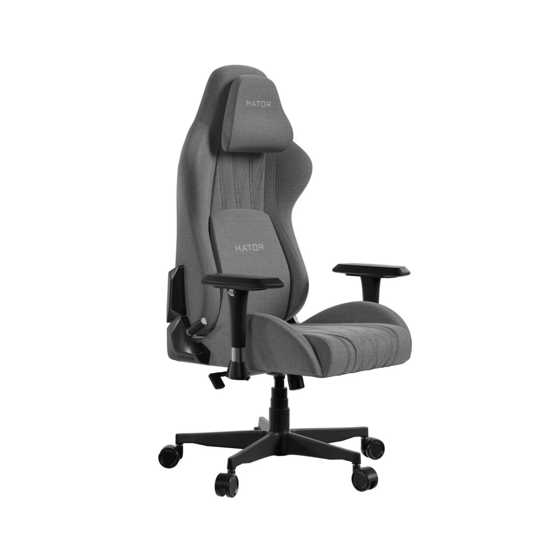 Scaun gaming Hator Darkside 3M Fabric, material cadru: Oțel, Țesătură CloudTouch™, piston cu gaz: Certificat SGS Clasa 4, cotiere: Ergonomice, 2D, bază cu 5 brațe ranforsate, realizată din PU armat, material de bază: spumă cu densitate mare InfuseFoam, dimensiune roți: 65 mm, material roți