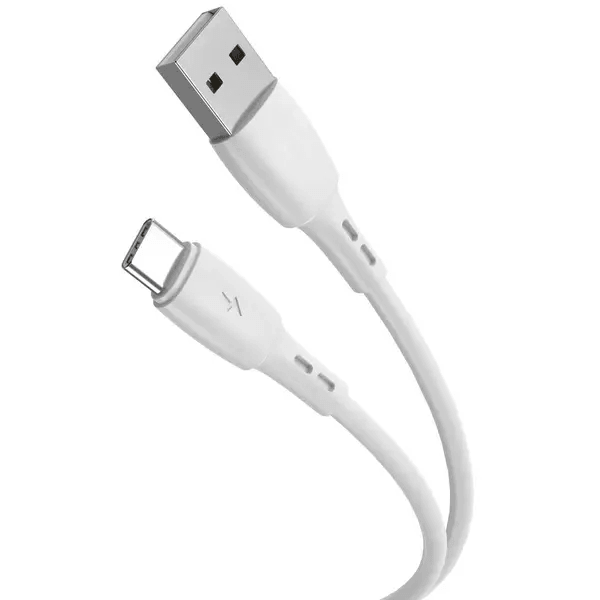 Cablu Lemontti Wind Fast Charge USB-A la Type-C, lungime 1.2m, Alb