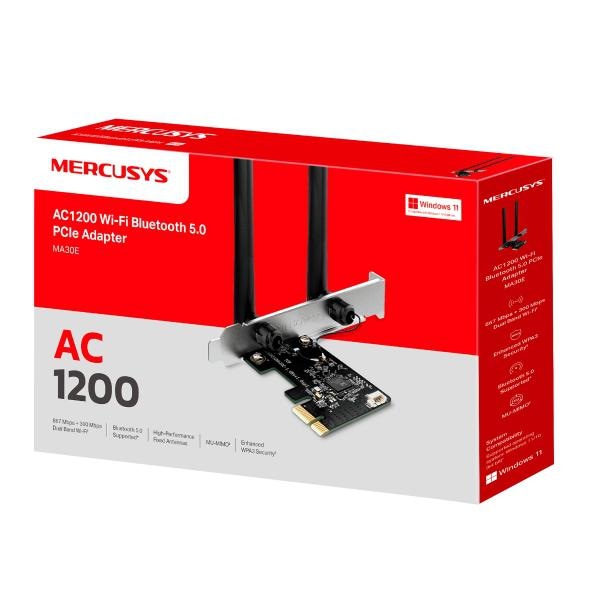 Mercusys AC1200 Wi-Fi Bluetooth PCIe Adapter