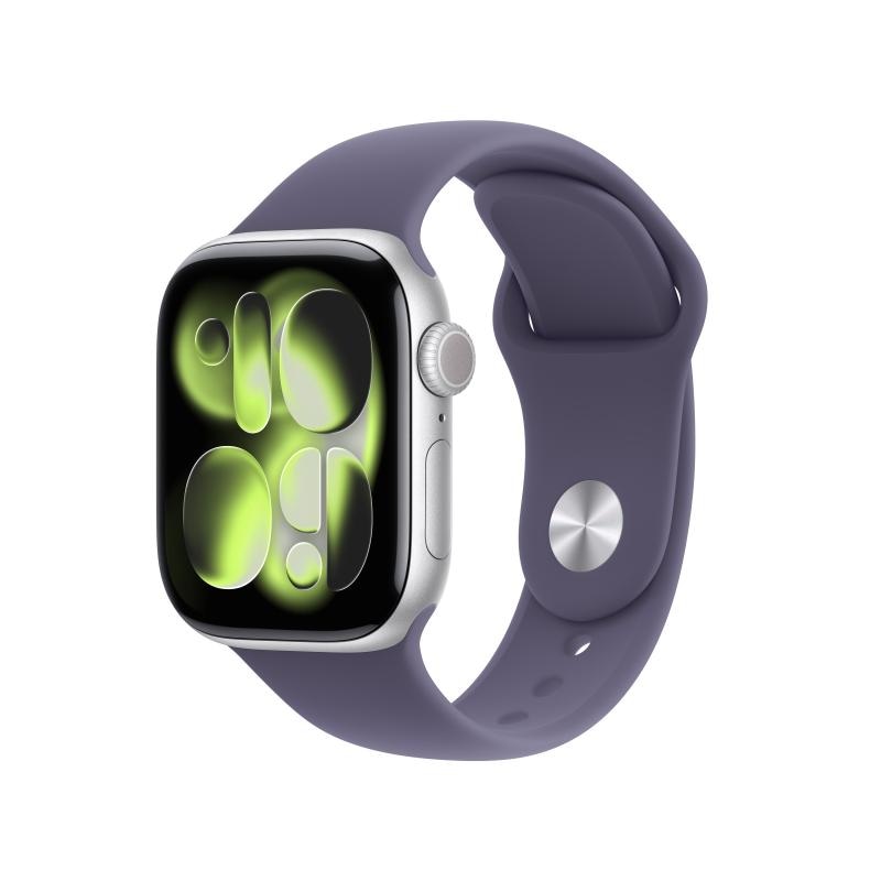 Apple Watch Series 11 GPS 42mm Silver Aluminium Case with Purple Fog Sport Band - M/L