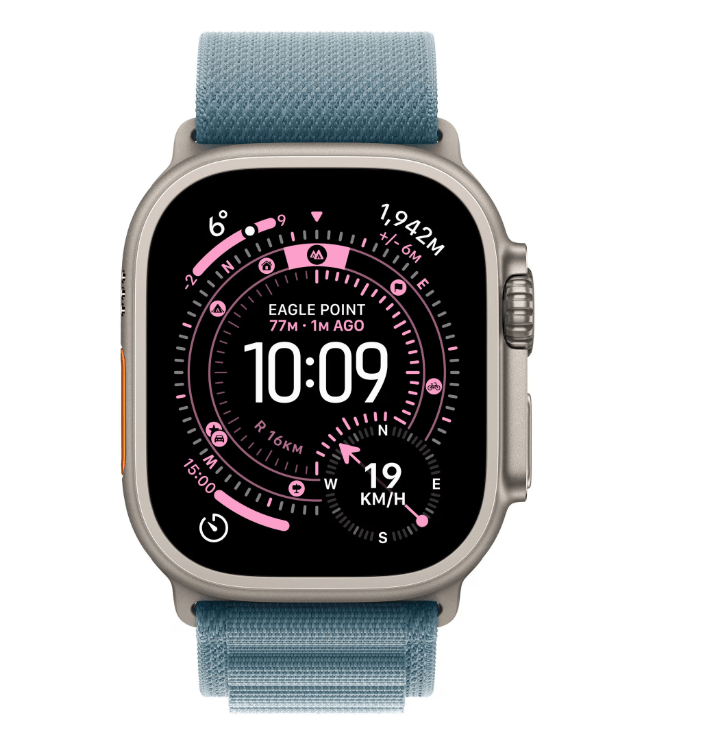Apple Watch Ultra 3 GPS + Cellular 49mm Natural Titanium Case with Light Blue Alpine Loop - Medium