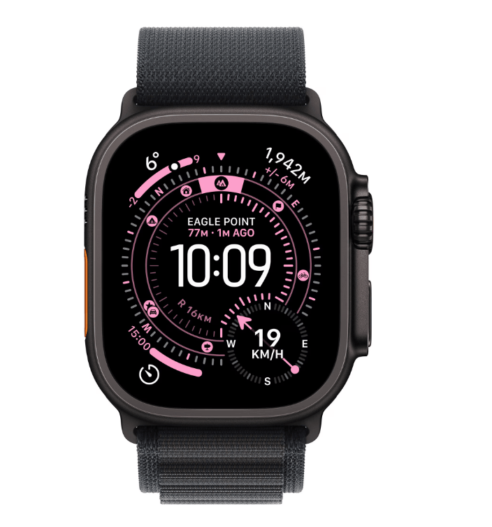 Apple Watch Ultra 3 GPS + Cellular 49mm Black Titanium Case with Black Alpine Loop - Small