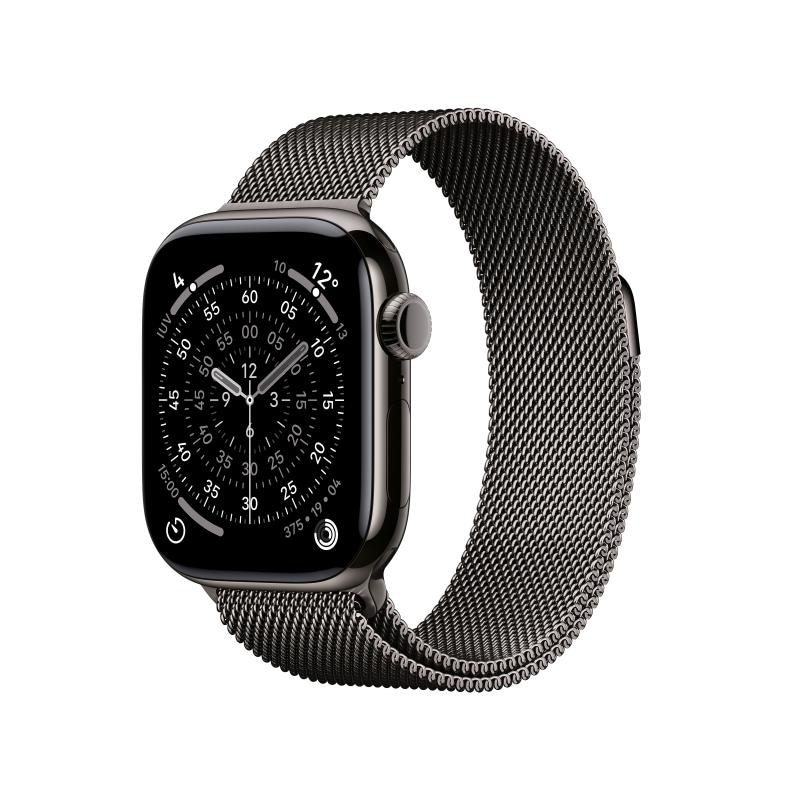 Apple Watch Series 11 GPS + Cellular 42mm Slate Titanium Case with Slate Milanese Loop