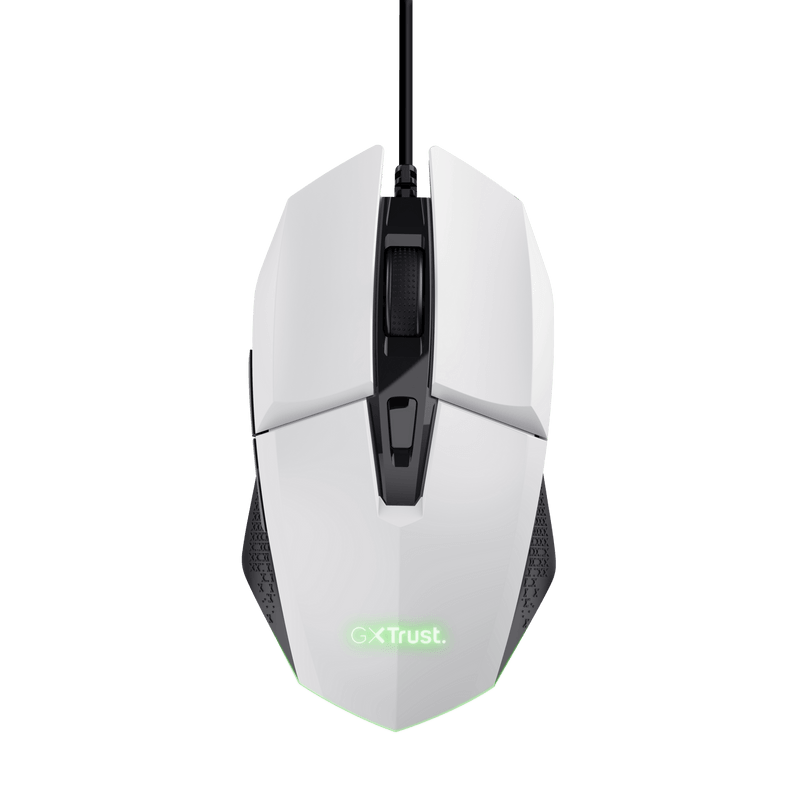 Mouse Trust GXT110W Felox cu fir, rezolutie maxima 6400 DPI, alb