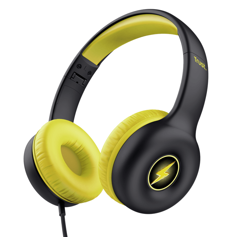 Casti Trust Nouna cu fir kids, frecventa raspuns 20 Hz - 20.000 Hz, senzitivitate 92 dB, negru