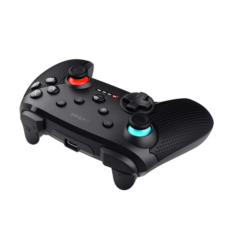 Controller wireless Trust Muta pentru consola Nintendo Switch, 15 butoane, controale: A, B, X, Y, L1, L2, L3, R1, R2, R3, reset, 8-way, start, select, d-input, negru