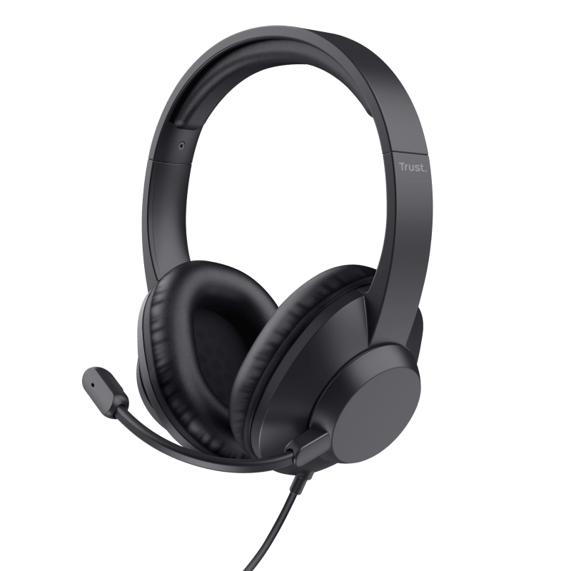 Casti Trust cu fir Ayda Max USB, interfata USB-C, USB-A, frecventa raspuns 20 Hz, 20.000 Hz, negru