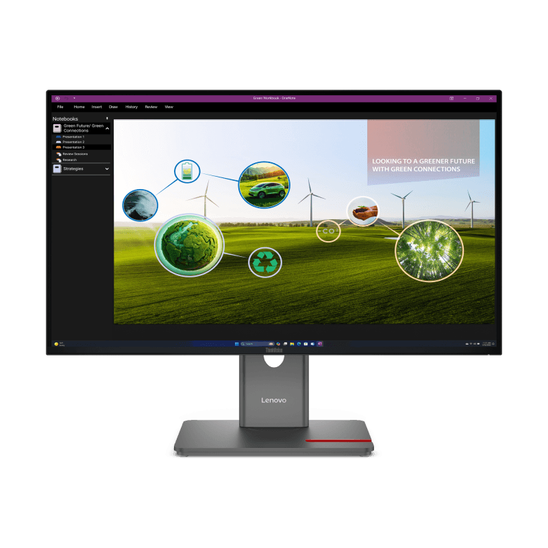 Monitor Lenovo ThinkVision P27Q-40; 27"IPS, QHD (2560x1440), 16:9, Brightness: 350 cd/m², Contrast ratio: 1500:1, Response time: 4ms GtG (Extreme mode) / 6ms GtG (Typical mode), Dot / Pixel Per Inch: 109 dpi, Color Gamut: 99% sRGB, 99% BT.709, 98% DCI-P3, View angle: 178° / 178°, Stand: Tilt
