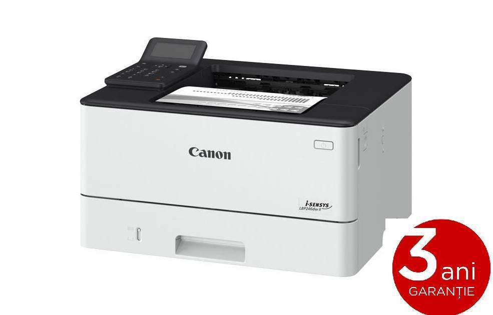 CANON LBP246DW II MONO LASER PRINTER, Format A4, Viteza printare: 40ppm, Duplex automat, Rezolutie: 1200 x 1200 dpi, FPO: 5 sec., Limbaje printare: UFRII, PCL 5e1, PCL6, Adobe® PostScript3, Capacitate hartie: standard-250+100 coli, max.-900 coli, Interfata: USB, WI-FI, Retea, Compatibilitate sistem