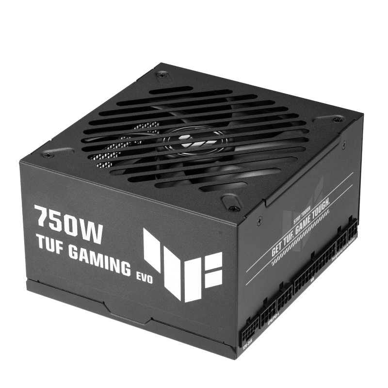 ASUS TUF-GAMING-750G-EVO. Total power: 750 W, AC input voltage: 100 - 240 V, Power Factor Correction (PFC) type: Active. Motherboard power connector: 20+4 pin ATX, Motherboard power cable length: 50 cm, SATA power cable length: 400,120 mm. Purpose: PC, Power supply unit (PSU) form factor: ATX, 80