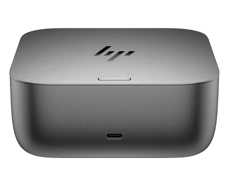 HP Dock Thunderbolt 4 Ultra G6 180W, Porturi: 2x USB Type-C (up to 15W USB Power Delivery)/ 1x USB Type-C 10Gbs (USB Power Delivery, DisplayPort™ 1.4)/ 1x TB4 Type-C 40Gbs/ 3x USB Type-A 10Gbs/ 2x USB Type-A 5Gbs/2x DisplayPort 1.4/ 1x RJ-45/ 1xHDMI 2.1, Dimensiuni: 12.1 x 12.1 x 4.95 cm, Greutate