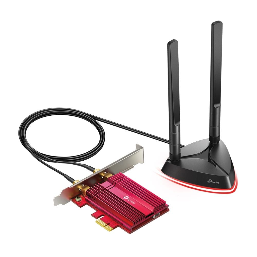 Adaptor wireless TP-Link, ARCHER AX3000E, Wi-Fi 6 Bluetooth 5.0 PCIe, Two High-Gain Dual Band Antennas, Wireless Standards: IEEE 802.11ax/ac/n/a 5 GHz, IEEE 802.11ax/n/g/b 2.4 GHz, Bluetooth 5.0/4.2/4.0, 5 GHz, 2.4 GHz.