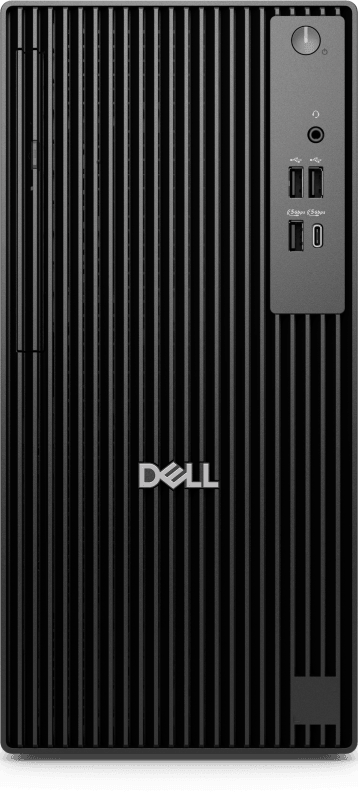 Dell Pro Tower (QCT1255), desktop tower chassis with TPM, 180W Bronze PSU, ENERGY STAR Qualified, EPEAT Silver with Climate+, AMD Ryzen 5 8500G processor (6 cores, up to 5.0 GHz), Integrated Graphics, 8GB: 1 x 8 GB, DDR5, up to 4800 MT/s, non-ECC, 512GB SSD, 8x DVD+/-RW 9.5mm Slimline optical drive