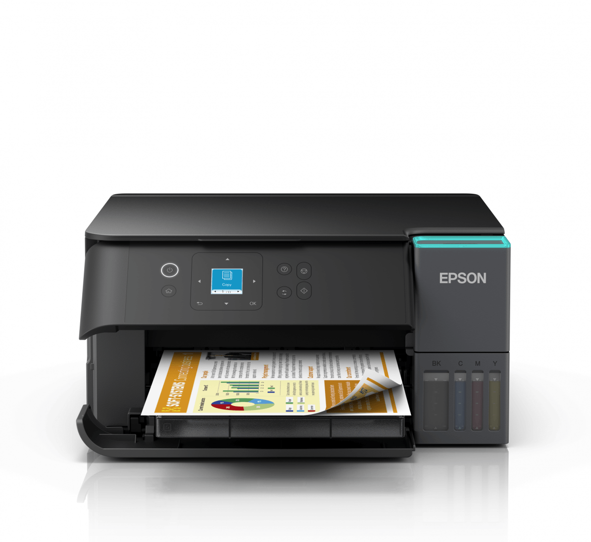 Multifunctional inkjet color Epson EcoTank CISS L4360, dimensiune A4 (Printare,Copiere, Scanare), printare borderless, viteza 33ppm alb-negru, 20ppm color, rezolutie 4800 x 1200 dpi, alimentare hartie 100 coli, duplex automat, scanner CIS rezolutie 1,200 DPI x 2,400 DPI, BMP, JPEG, PICT, TIFF