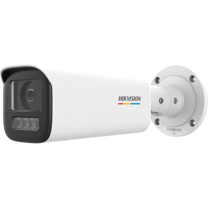 Camera de supraveghere IP Bullet 4MP ColorVu Hikvision DS-2CD1B47G2H- LIU(4MM), lentila fixa 4mm, iluminare: Color: 0.0005 Lux @ (F1.0, AGC ON),B/W: 0 Lux with IR: 50m, microfon incorporat, alarma la evenimente:Motion detection (support alarm triggering by specified target types (human and
