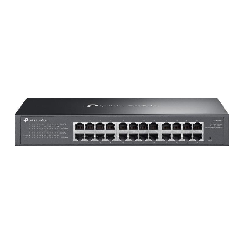 Omada 24-Port Gigabit Easy Managed Switch PORT: 24× Gigabit RJ45 Ports SPEC: 1U 13-inch Rack-mountable Steel Case FEATURE: Integration with Omada SDN Controller and Omada Cloud Essentials, Flow Control, Loopback Detection, Port Isolation, Port Mirroring, LAG, VLAN, IGMP Snooping, QoS, Storm Control