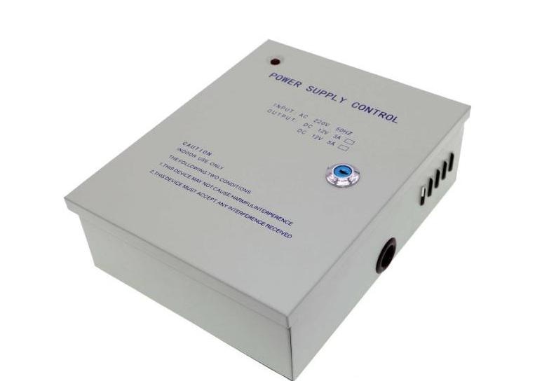 SURSA ALIMENTARE 5A CARCASA METAL Input voltage: 220V AC~240V AC; 50~60Hz Output voltage: 11V DC-14V DC 5A Output contact: locking, access control, exit button Backup battery: Support 12V/7AH (not included)