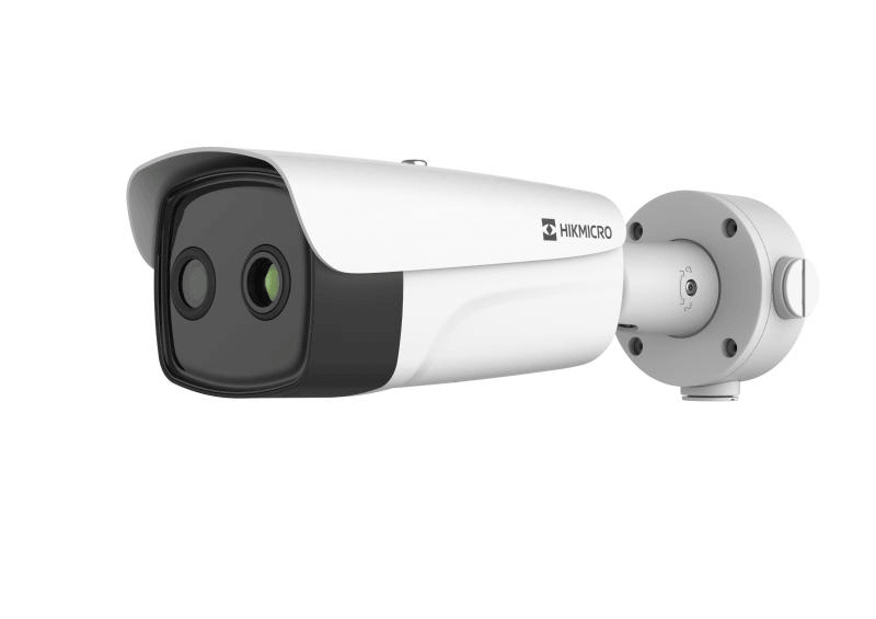 Thermal & Optical Bi-spectrum Network Bullet Camera 384 × 288 resolution, 12 μm, VOx UFPA, NETD ≤ 20 mK (25°C, F1.0) Video content analysis 3.0 (VCA3.0): high accuracy vehicle/human detection and classification Temperature exception alarm for fire prevention, -20°C to 150°C (-4°F to 302°F), ± 8°C (±