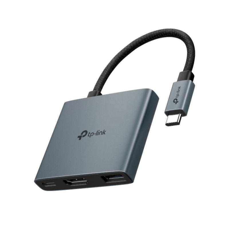 USB Type-C 3-Port Hub SPEC: 1 × USB-C Connector,1 × HDMI 4K 60Hz Port,1 × USB-C PD 100W Port,1 × USB-A 3.0 Ports FEATURE: Plug and Play, Self-storage for Connector, Fast Heat Dissipation, Flexible and Durable