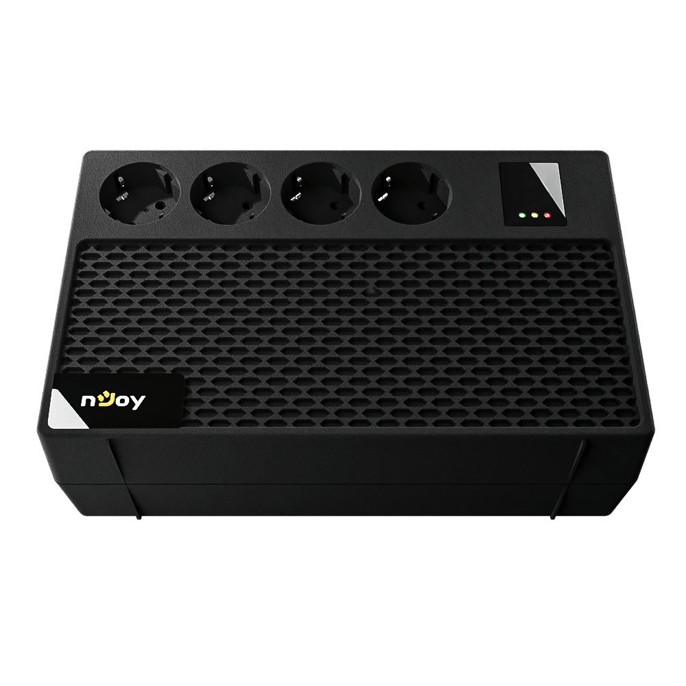 UPS nJoy Renton 650 Plus, 650VA / 360W, 4x prize Schuko conectate la baterie, fara display LCD, tensiune nominala de intrare 230V Caracteristici Stabilizator (AVR) de tip Boost and Buck Functie auto-restart la revenirea tensiunii electrice Functie de incarcare in mod oprit Functie de pornire la