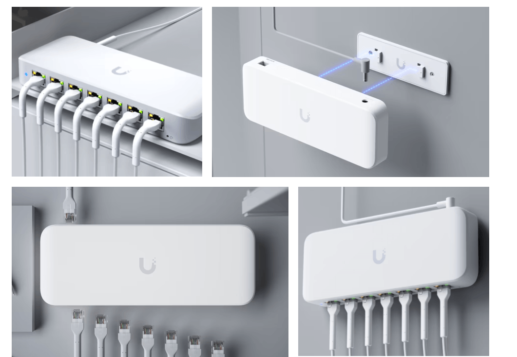 UBIQUITI 8 PORT GBE SWITC USW-ULTRA-210W, dimensiuni: 203 x 76 x 33 mm, Greutate: 320g, Interfata: 8 x 10/100/1000Mbps, 7 porturi POE, Capacitate Switch: 16Gbps, Buget POe 210W, adaptor POE 202W inclus.